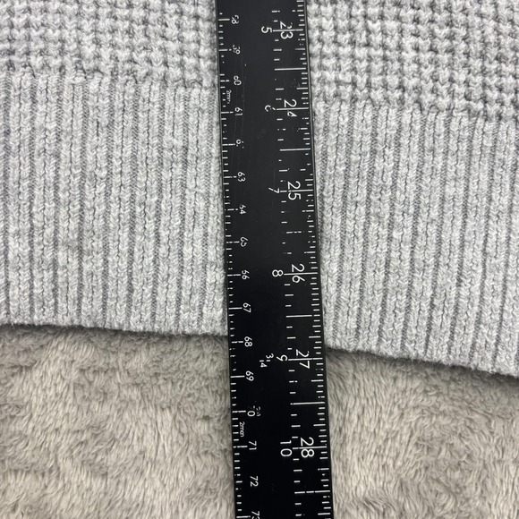 Aerie CozyUp Waffle Knit Polo Sweater‎ Womens XS Gray Relaxed Lagenlook Beachy - Picture 10 of 15